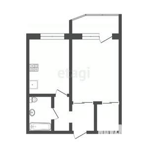 1-к квартира, вторичка, 44м2, 9/17 этаж