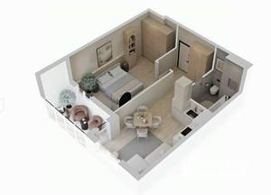 1-к квартира, строящийся дом, 44м2, 1/23 этаж