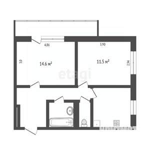 2-к квартира, вторичка, 47м2, 7/9 этаж