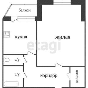 1-к квартира, вторичка, 44м2, 8/9 этаж