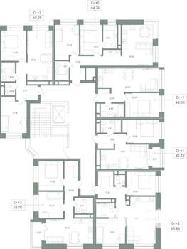 2-к квартира, вторичка, 65м2, 9/9 этаж