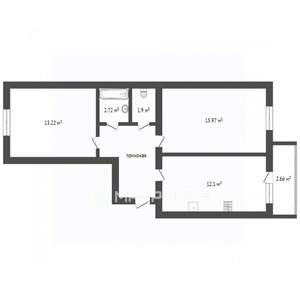 2-к квартира, вторичка, 53м2, 3/12 этаж