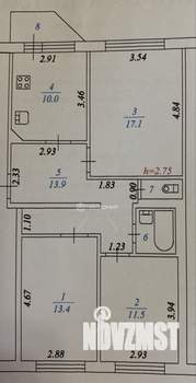 3-к квартира, вторичка, 69м2, 2/5 этаж