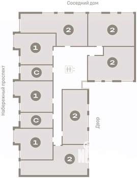 2-к квартира, вторичка, 77м2, 6/9 этаж