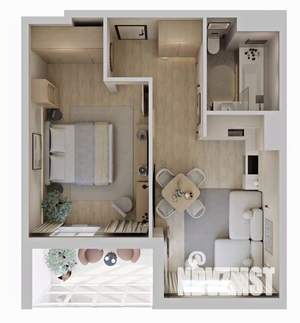 1-к квартира, строящийся дом, 44м2, 1/23 этаж