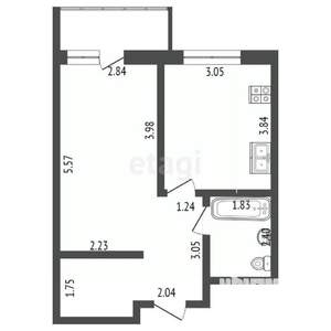 1-к квартира, вторичка, 41м2, 15/16 этаж