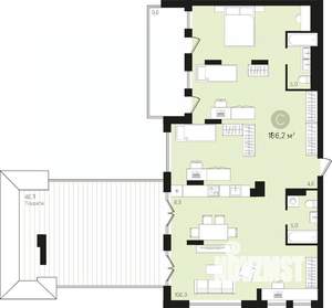 2-к квартира, сданный дом, 186м2, 4/9 этаж