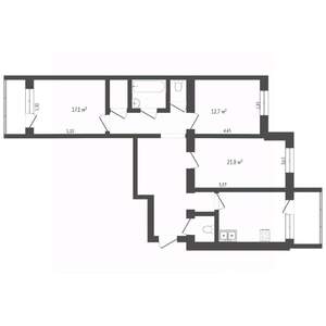 3-к квартира, вторичка, 97м2, 8/9 этаж