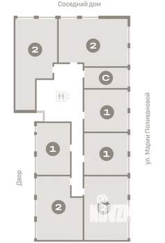 2-к квартира, вторичка, 60м2, 2/9 этаж