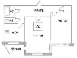 2-к квартира, вторичка, 60м2, 1/5 этаж