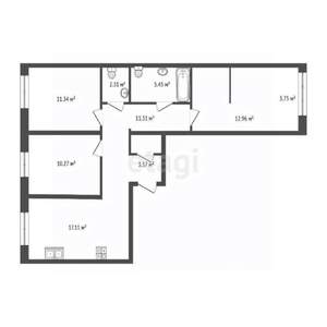 3-к квартира, вторичка, 78м2, 6/8 этаж