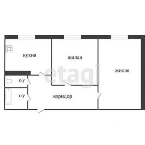 2-к квартира, вторичка, 45м2, 6/9 этаж