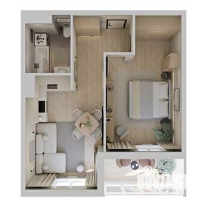 1-к квартира, вторичка, 44м2, 7/23 этаж