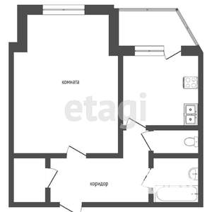 1-к квартира, вторичка, 44м2, 2/5 этаж