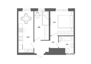 2-к квартира, вторичка, 42м2, 10/19 этаж