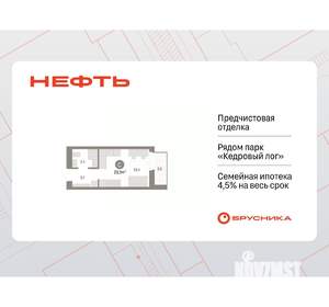 Студия квартира, вторичка, 23м2, 13/17 этаж
