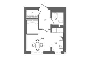 1-к квартира, вторичка, 28м2, 12/16 этаж
