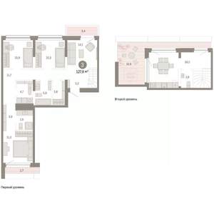 3-к квартира, вторичка, 128м2, 7/7 этаж