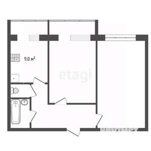 2-к квартира, вторичка, 55м2, 4/5 этаж