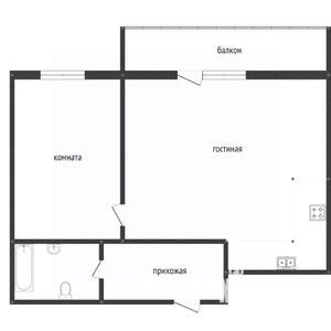 1-к квартира, вторичка, 41м2, 12/20 этаж