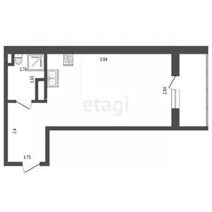 Студия квартира, вторичка, 16м2, 8/9 этаж