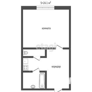Студия квартира, вторичка, 30м2, 6/9 этаж