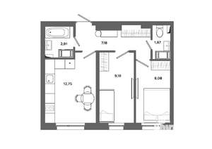 2-к квартира, вторичка, 42м2, 8/19 этаж