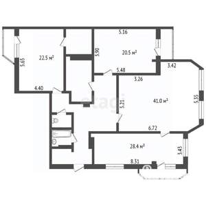 3-к квартира, вторичка, 159м2, 11/12 этаж