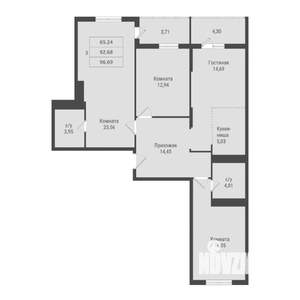 3-к квартира, вторичка, 97м2, 20/23 этаж