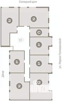 2-к квартира, вторичка, 64м2, 4/9 этаж
