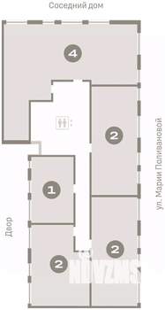 2-к квартира, вторичка, 87м2, 9/9 этаж