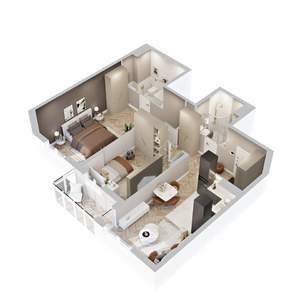 2-к квартира, вторичка, 72м2, 19/22 этаж