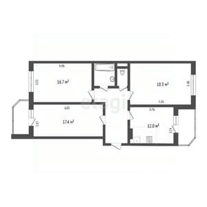 3-к квартира, вторичка, 80м2, 2/9 этаж