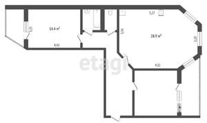 2-к квартира, вторичка, 78м2, 4/5 этаж