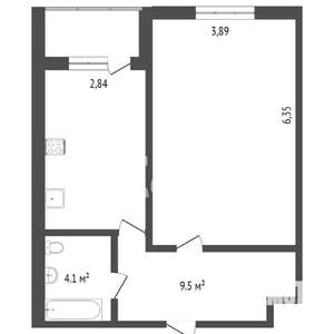 1-к квартира, вторичка, 52м2, 4/10 этаж