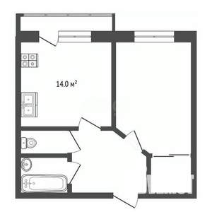 1-к квартира, вторичка, 43м2, 13/16 этаж