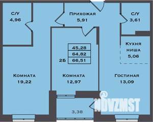 2-к квартира, вторичка, 67м2, 5/22 этаж