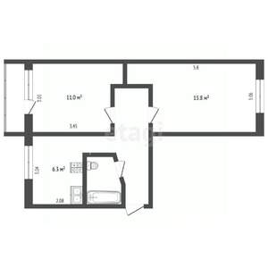 2-к квартира, вторичка, 44м2, 4/5 этаж