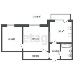 2-к квартира, вторичка, 53м2, 12/12 этаж