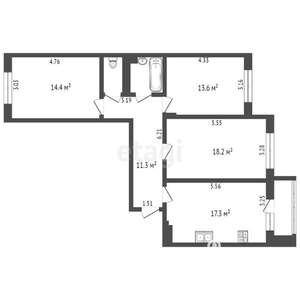 3-к квартира, вторичка, 81м2, 17/20 этаж
