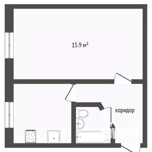 1-к квартира, вторичка, 29м2, 5/5 этаж