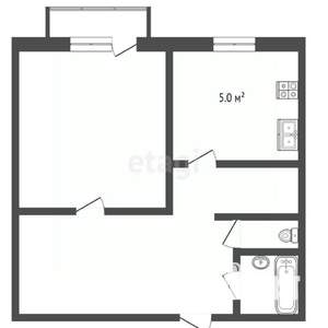 2-к квартира, вторичка, 44м2, 2/17 этаж