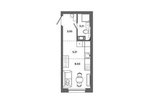 Студия квартира, вторичка, 21м2, 5/19 этаж