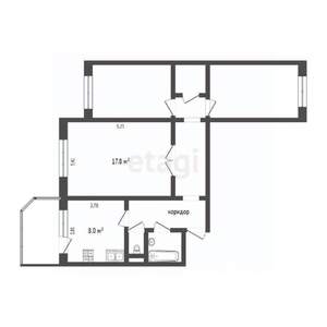 3-к квартира, вторичка, 72м2, 3/5 этаж