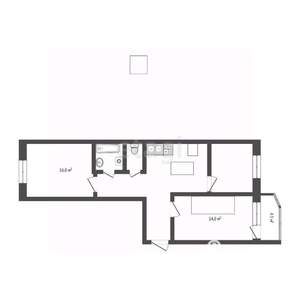 3-к квартира, вторичка, 65м2, 2/14 этаж
