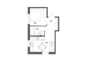 1-к квартира, вторичка, 31м2, 4/19 этаж