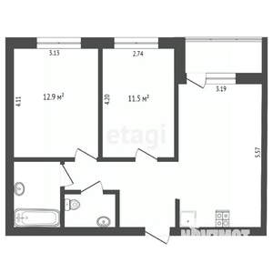 2-к квартира, вторичка, 57м2, 15/18 этаж