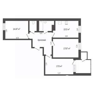 3-к квартира, вторичка, 84м2, 5/24 этаж