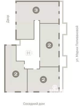 2-к квартира, вторичка, 73м2, 9/9 этаж