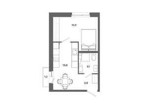 1-к квартира, вторичка, 29м2, 8/19 этаж